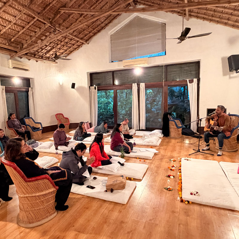 Group devotional singing during a Bhajan Jamming session Group devotional singing during a Bhajan Jamming session